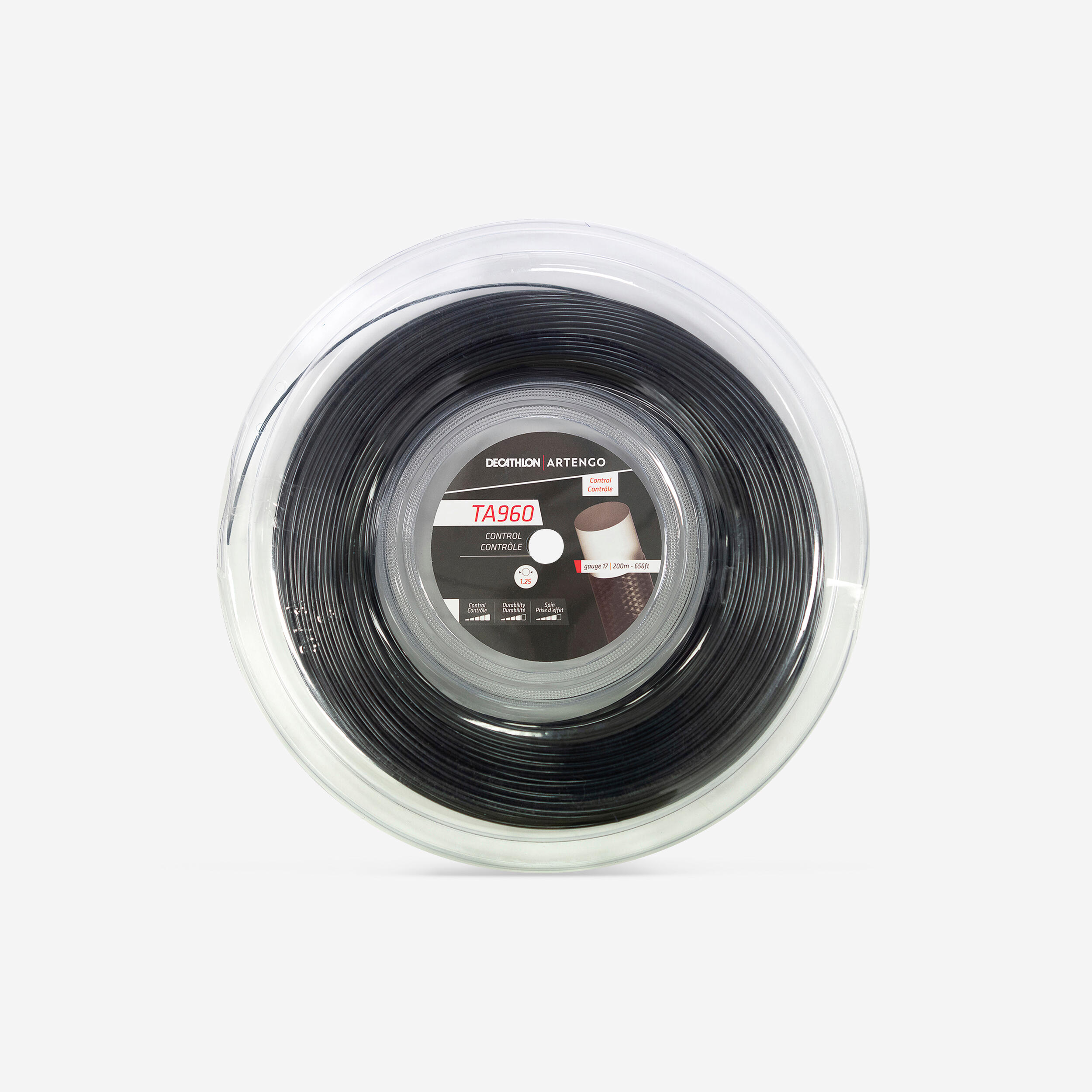 ARTENGO Monofaser Tennissaite 1.25 mm – TA960 Control 200 m Rolle schwarz | 03608399834991 ARTENGO Monofaser Tennissaite 1.25 mm – TA960 Control 200 m Rolle schwarz | 03608399834991