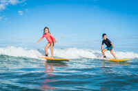 GIRLS’ two-piece SURFING swimsuit BIKINI TOP BALI 100 - PINK