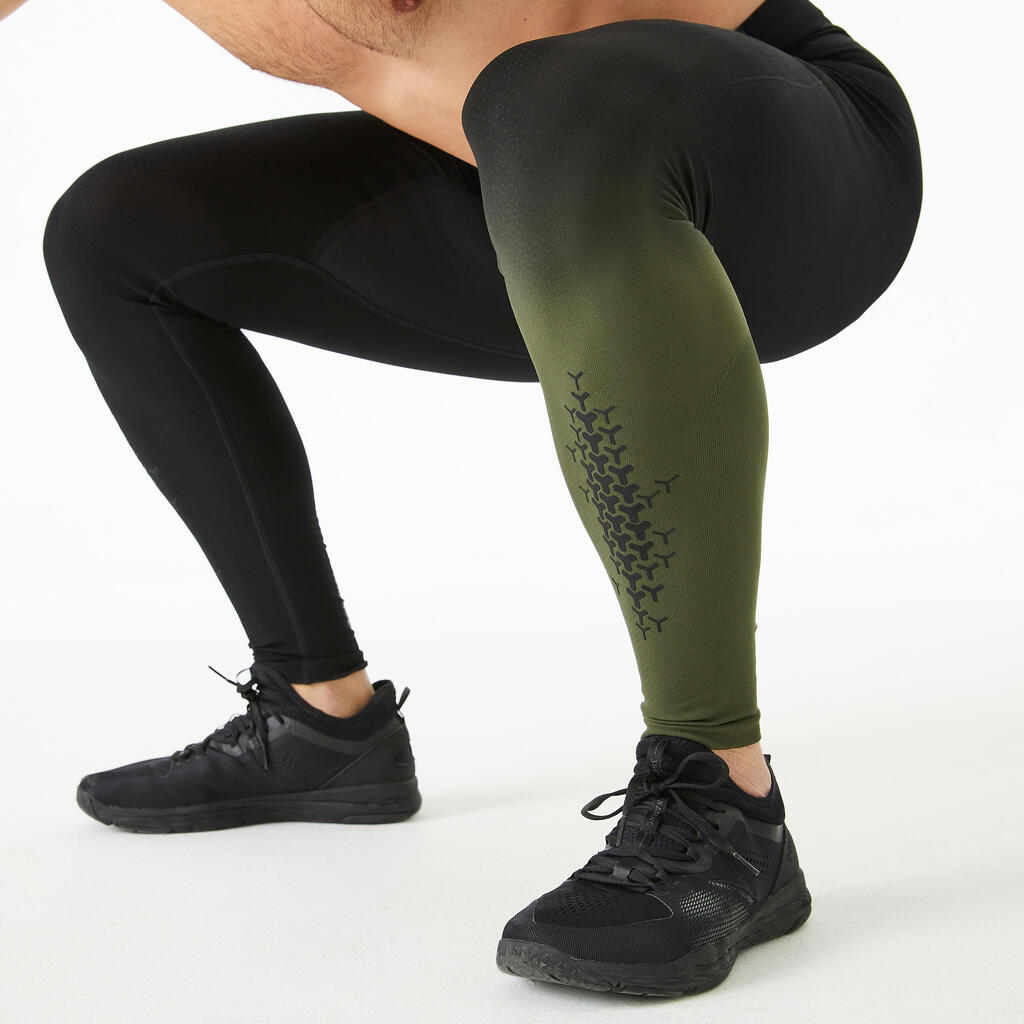 Men's Cross Training Leggings - Black/Khaki