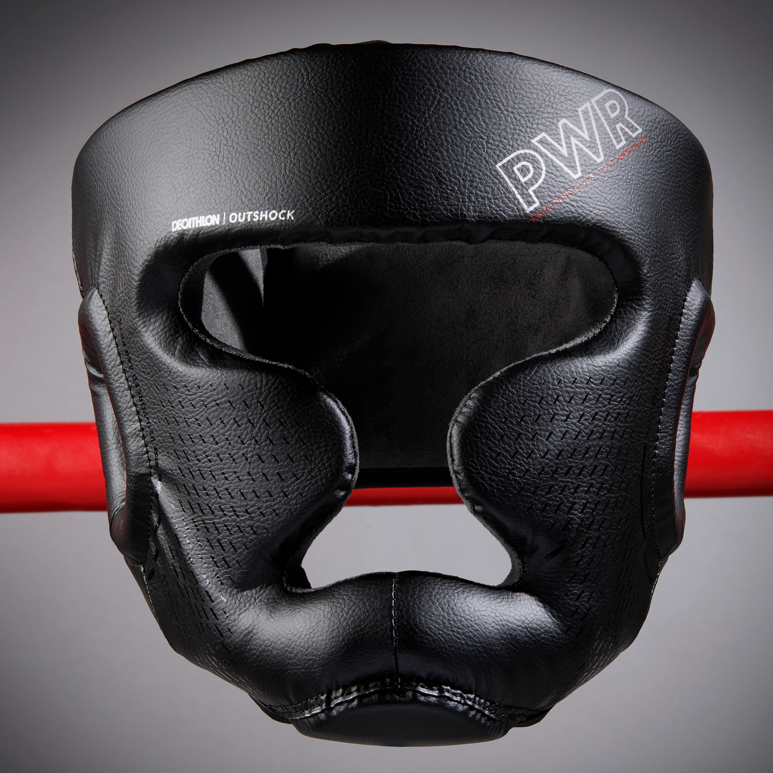 Adult Boxing Full Face Headguard 500 - Black - OUTSHOCK