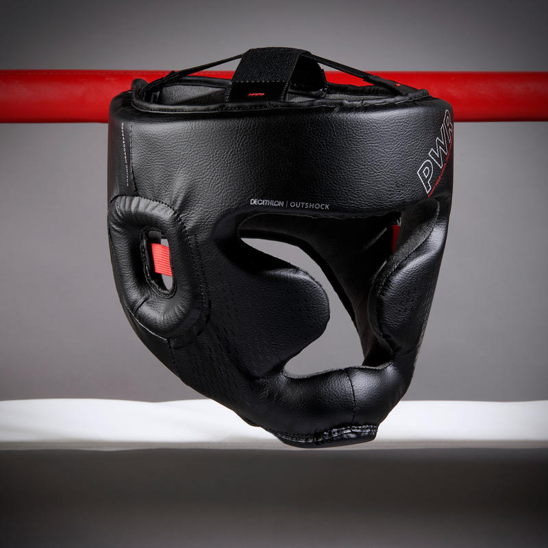 Adult Boxing Full Face Headguard 500 Black