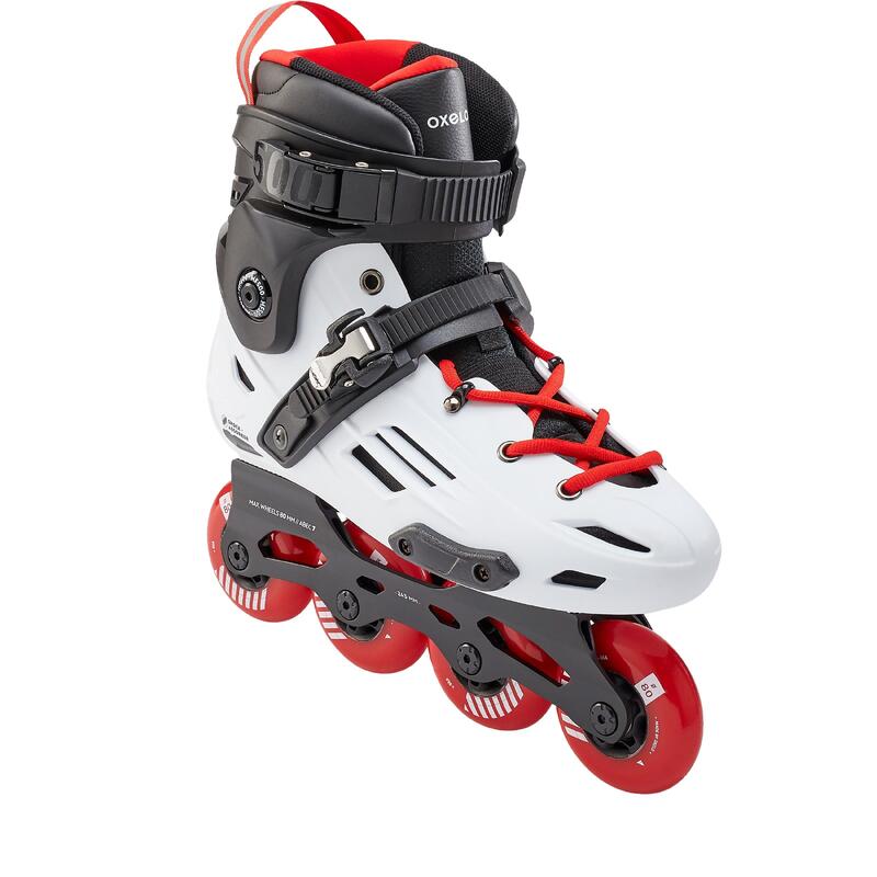 Inline-Skates Freeride MF500 Hardboot Damen/Herren weiss/rot