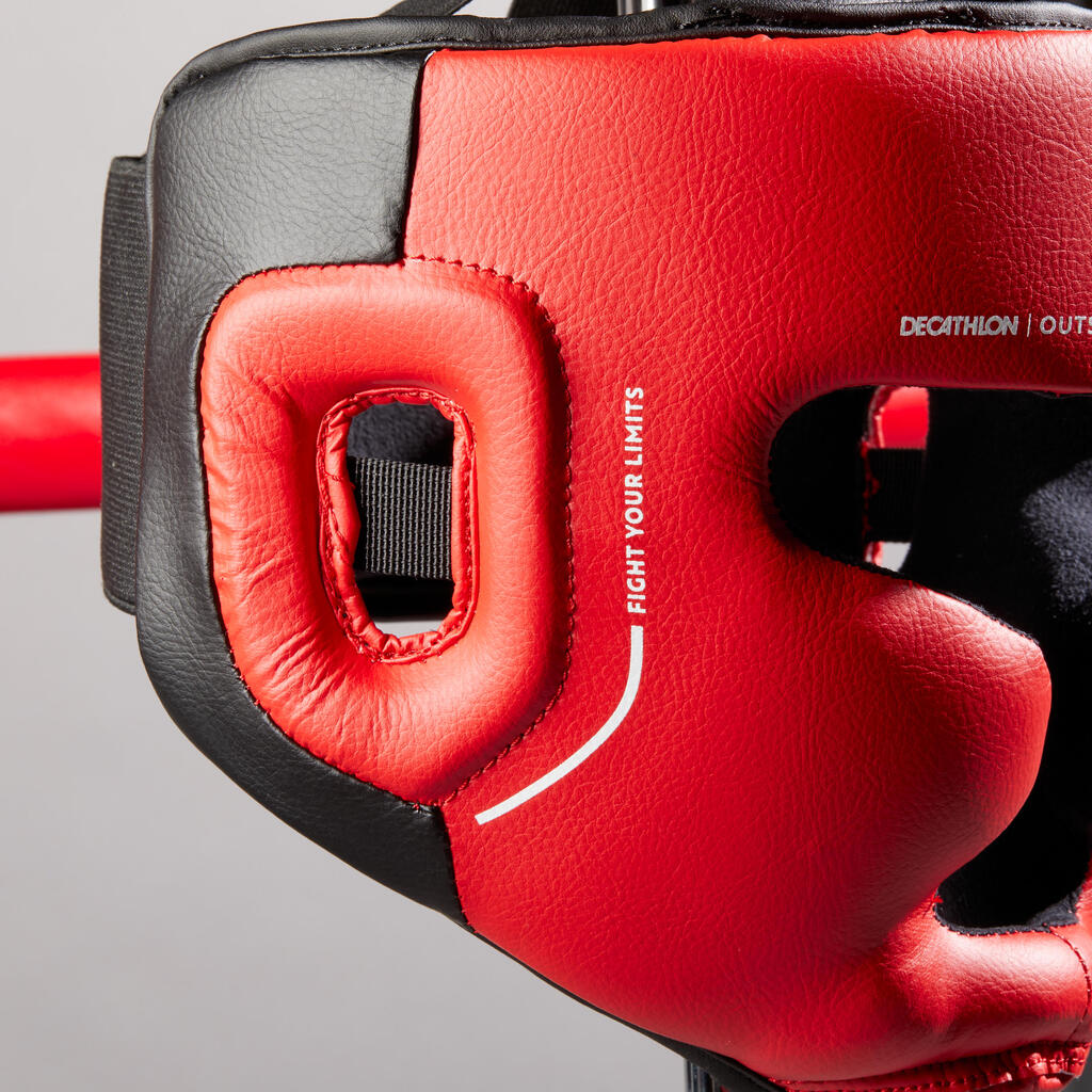 Kids' Boxing Full Face Headguard 500 - Red