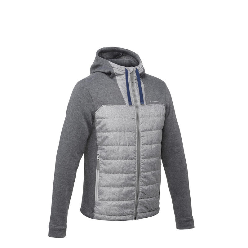 Chaqueta polar de montaña y trekking con capucha Hombre Quechua NH100 Hybride