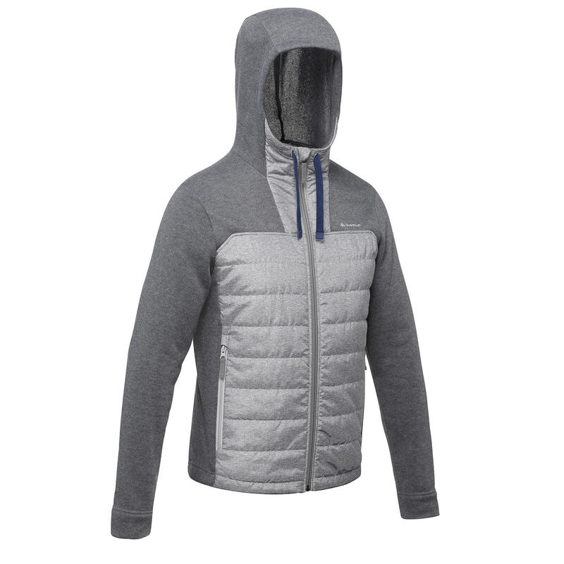 Chaqueta polar de montaña y trekking con capucha Hombre Quechua NH100 Hybride