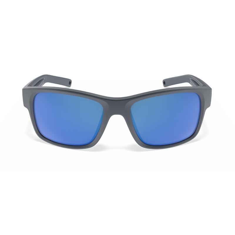 Watersportbril voor volwassenen 100 polariserend drijvend maat M donkergrijs