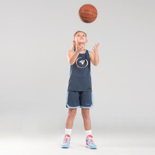 HAUT BAS REVERSIBLES BLEU DE BASKET ENFANT