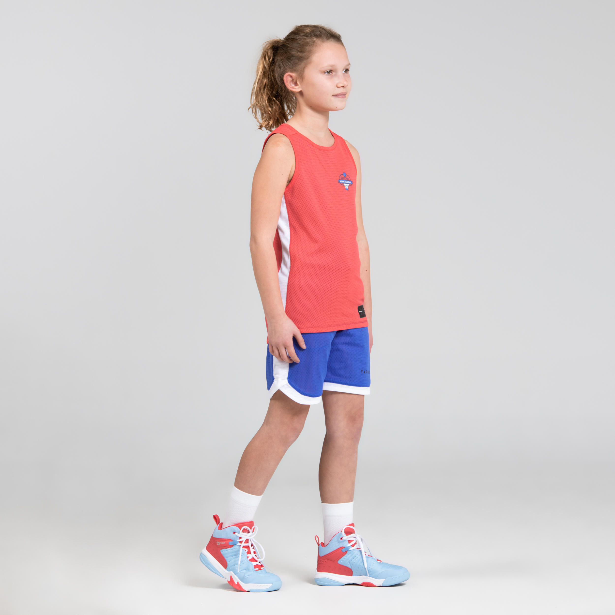 Boys'/Girls' Intermediate Reversible Basketball Shorts SH500R - Pink/Blue 5/5