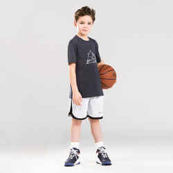 Boys'/Girls' Intermediate Reversible Basketball Shorts SH500R - White/Black