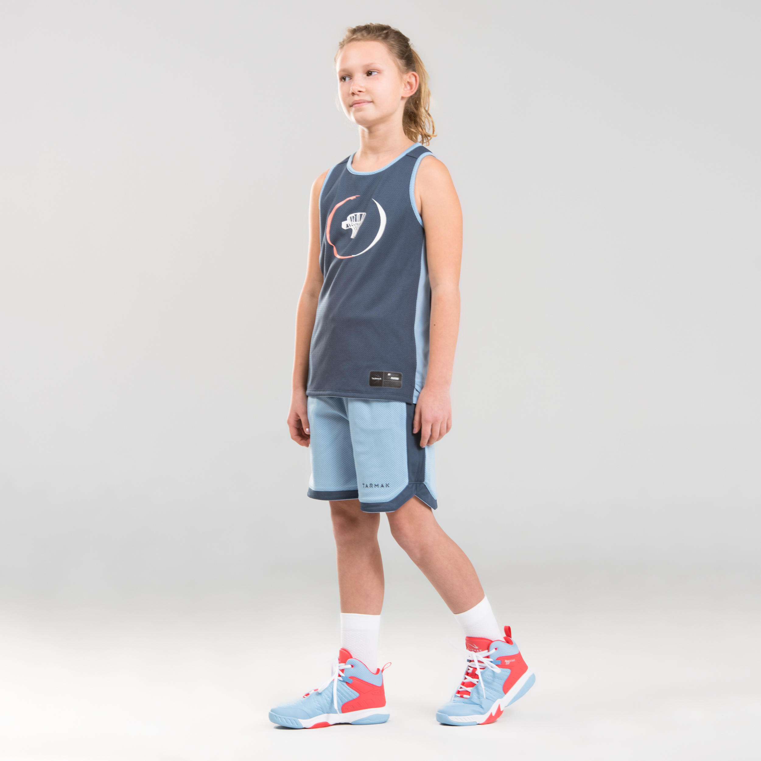 Kids' Intermediate Basketball Shoes SS500H - Blue/Pink 6/10