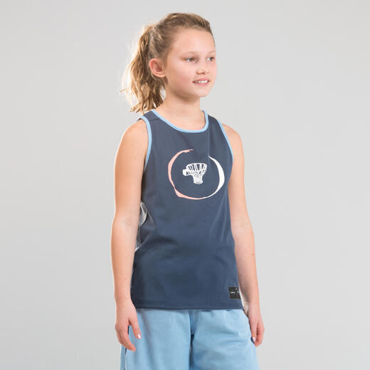 Tarmak Kids' Sleeveless Basketball Jersey T500 - Blue/White