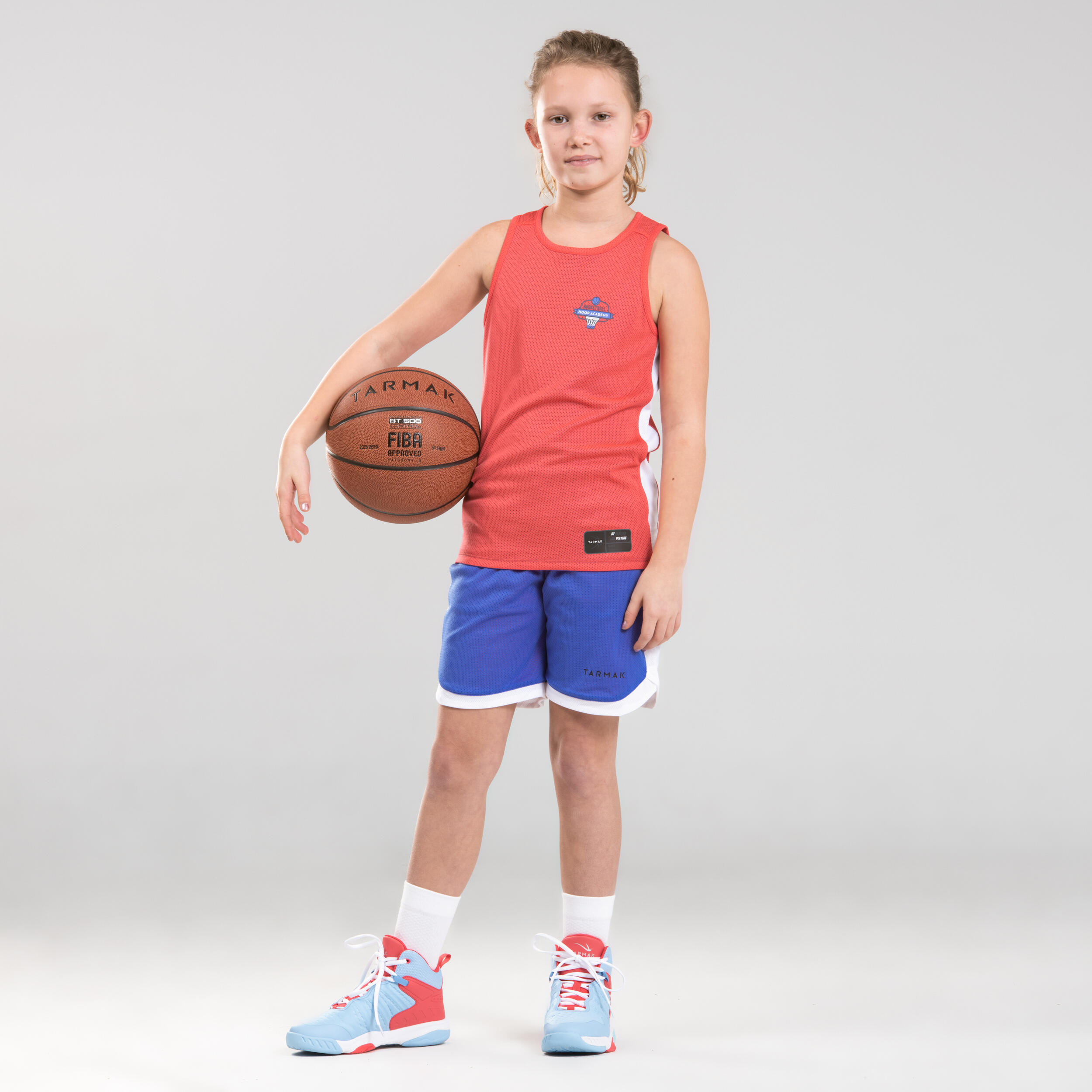 Kids' Reversible Sleeveless Basketball Jersey T500R - Blue Hoop Academy 4/7