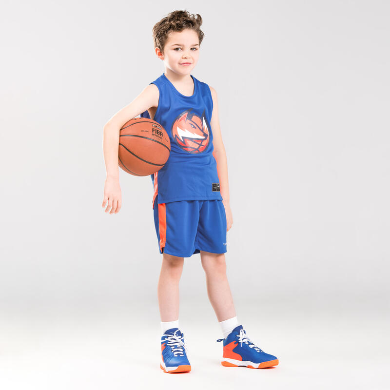 Pantalón Baloncesto Tarmak SH500 Niños Azul Naranja