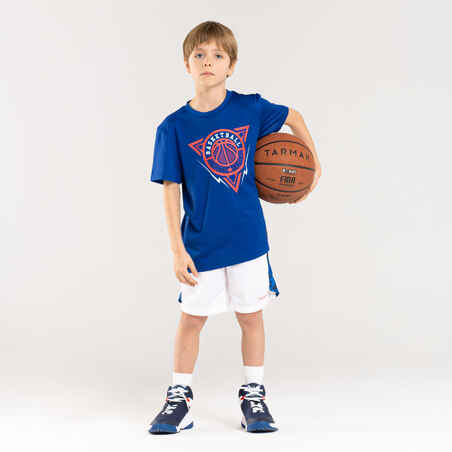 Boys'/Girls' Intermediate Basketball T-Shirt TS500 - Blue