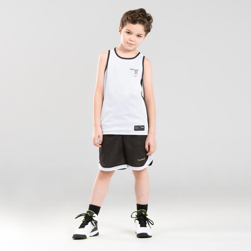 Dětský basketbalový oboustranný dres T500R černo-bílý Noth