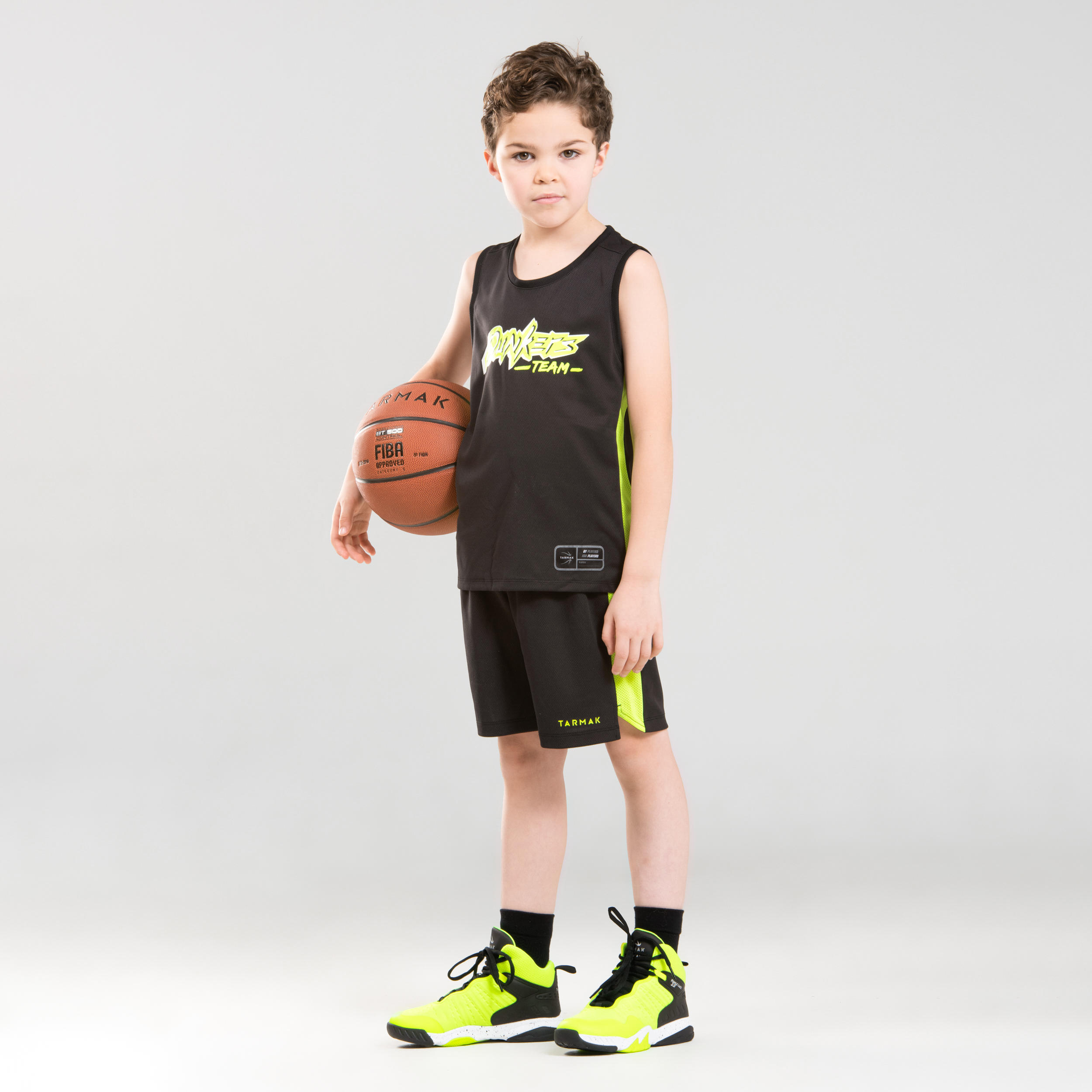 Kids' Intermediate Basketball Shoes SS500H - Neon Yellow/Black 3/10