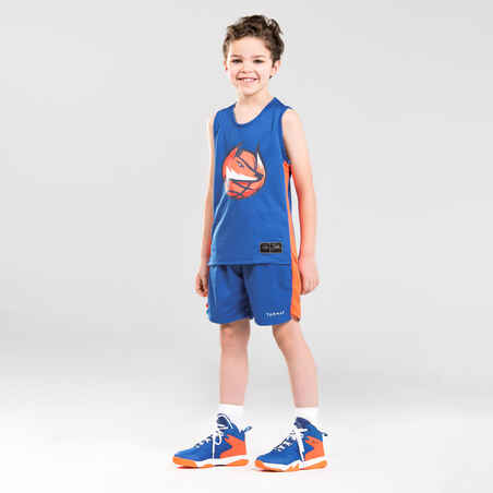 Boys'/Girls' Intermediate Basketball Shorts SH500 - Blue/Red