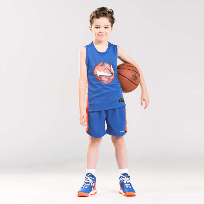 Canotta basket jr T500 blu TARMAK ABBIGLIAMENTO BASKET JUNIOR Sport