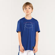 Kids Basketball T shirt TS500 Blue