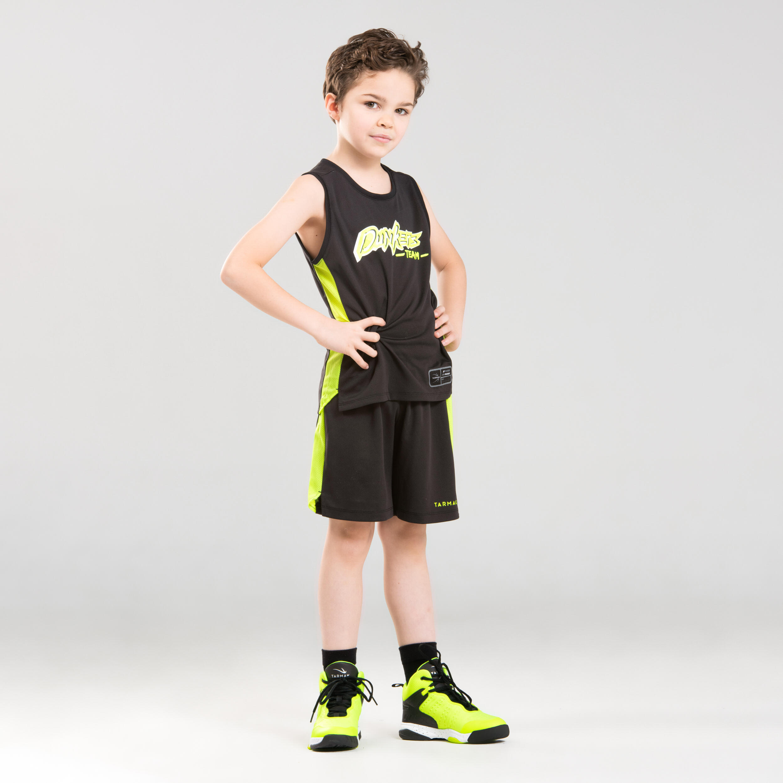 Kids' Intermediate Basketball Shoes SS500H - Neon Yellow/Black 6/10