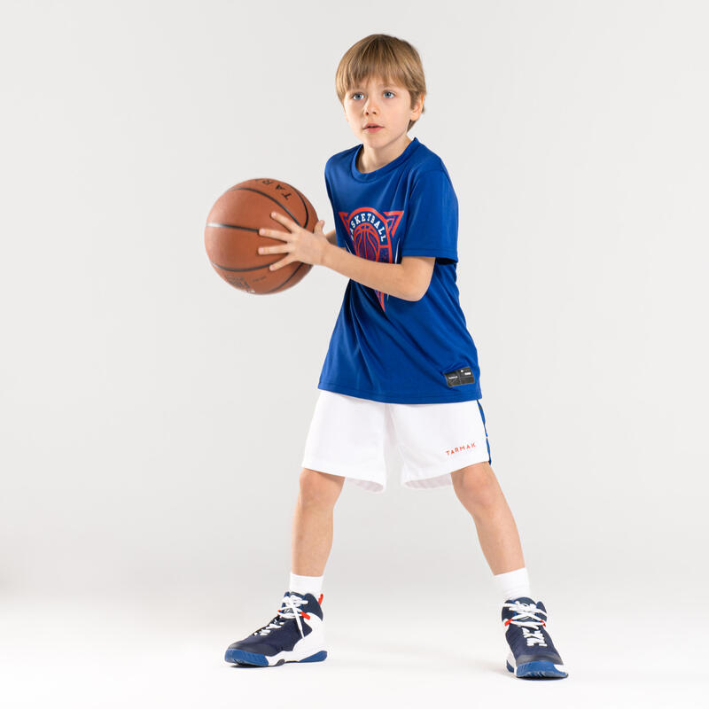Boys'/Girls' Intermediate Basketball T-Shirt TS500 - Blue
