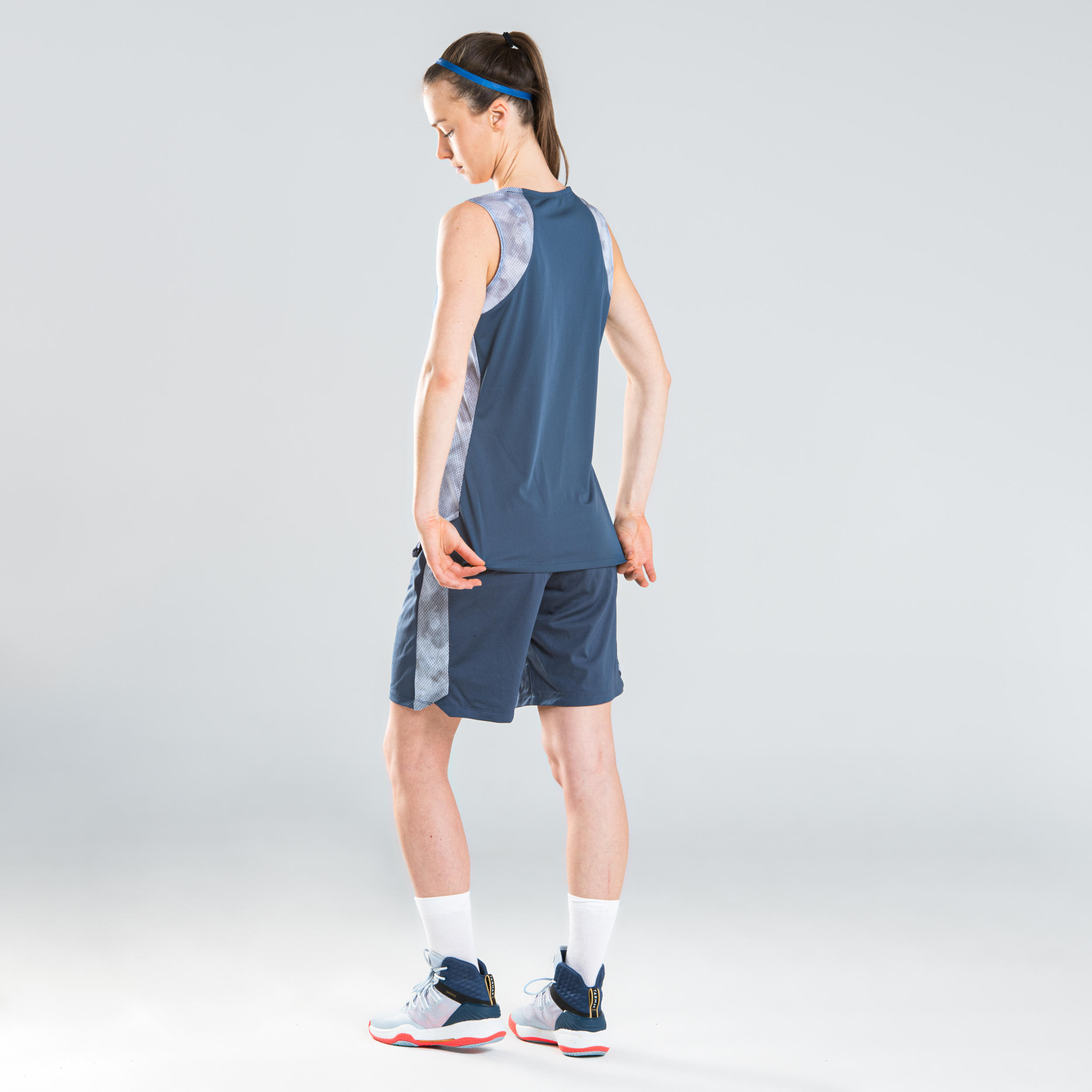 SH500 Women's Basketball Shorts - Navy/Grey 5/14