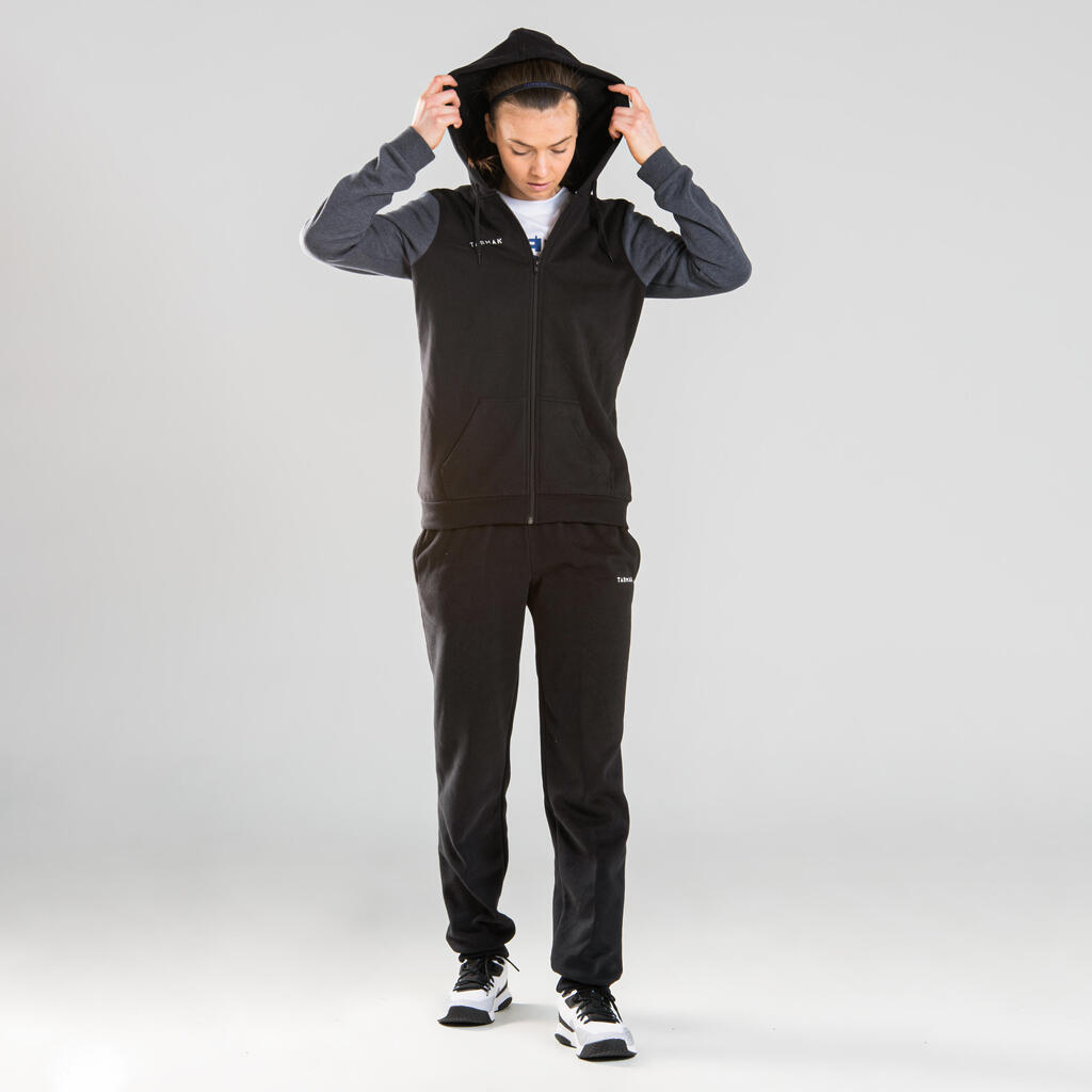 J100 Women's Basketball Tracksuit Jacket - Black/Navy