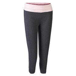 Women's Organic Cotton Gentle Yoga Cropped Bottoms - Grey/Pink