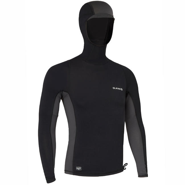 MEN'S UV RASH GUARD SURFING TOP 500 BLACK