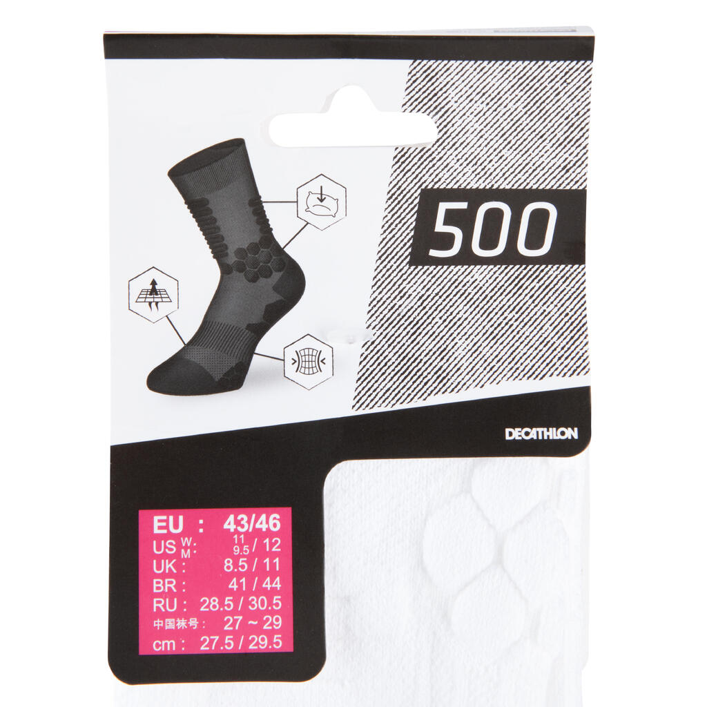 500 Skateboarding Mid-Rise Socks - Black