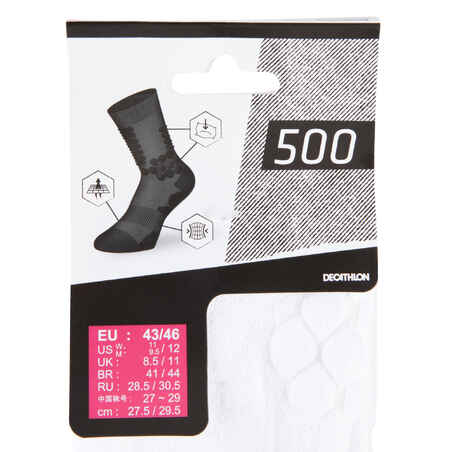 500 Skateboarding Mid-Rise Socks - White