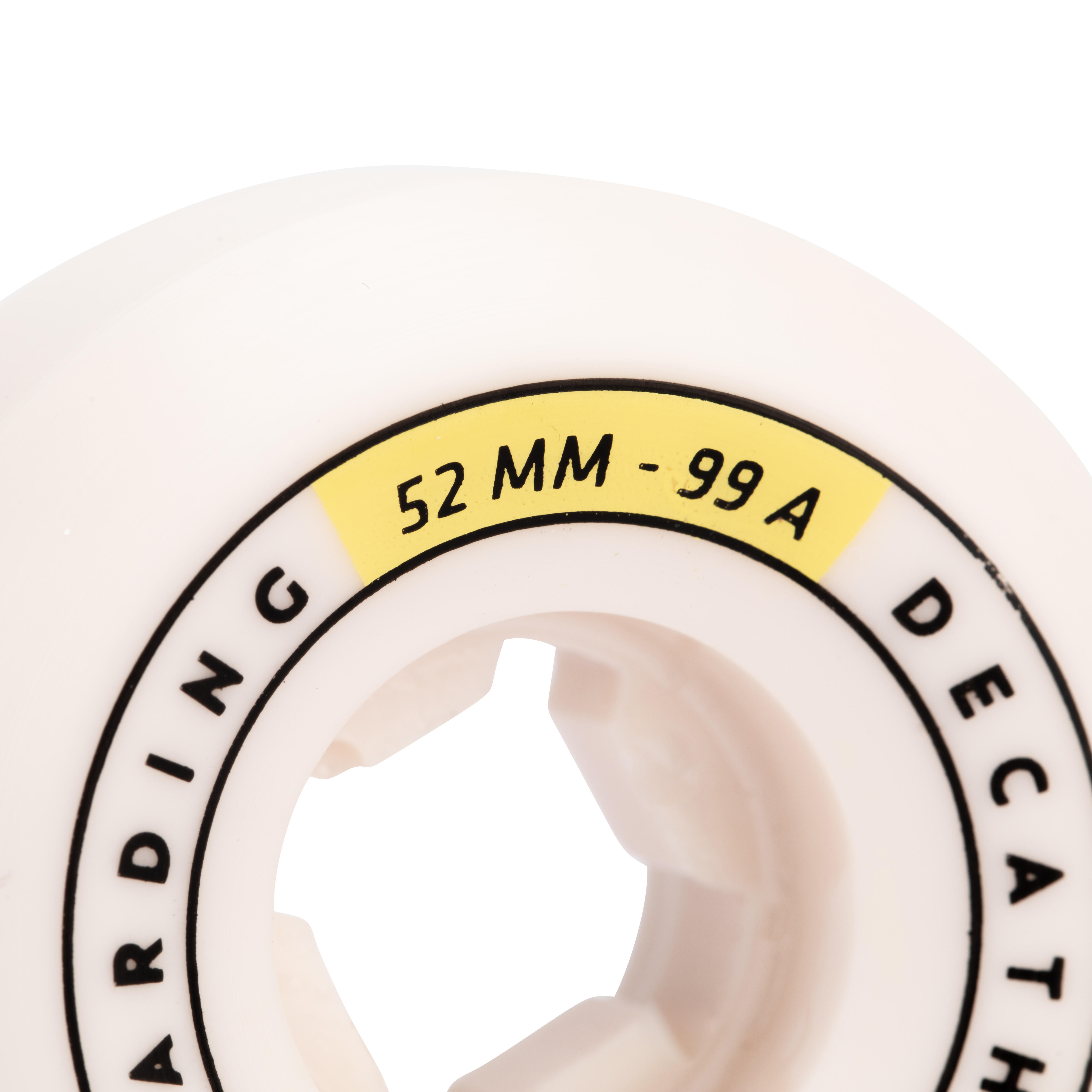 Skateboard Wheels - 99A 52 mm 4-Pack Ivory - DECATHLON
