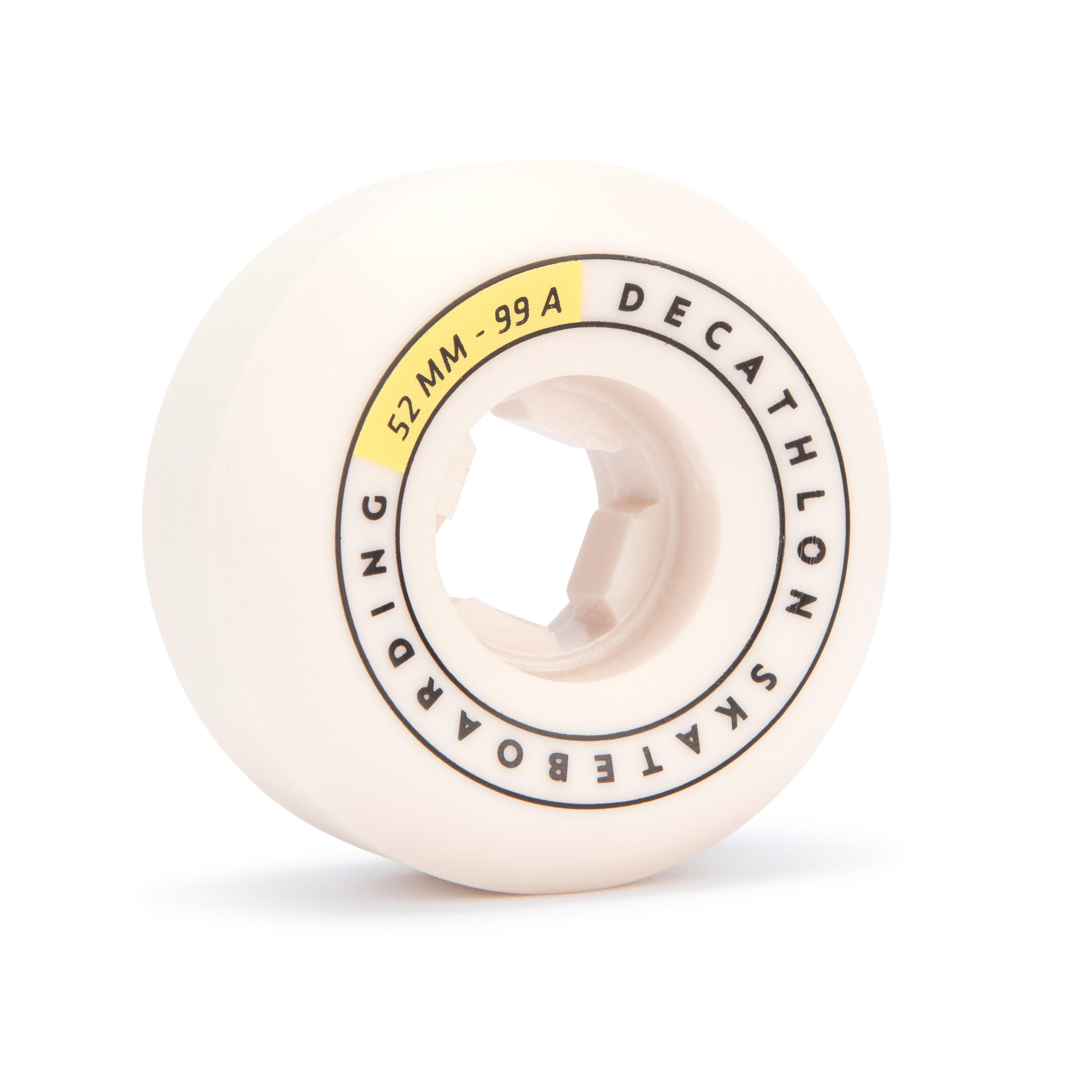 Skateboard Wheels - 99A 52 mm 4-Pack Ivory - DECATHLON