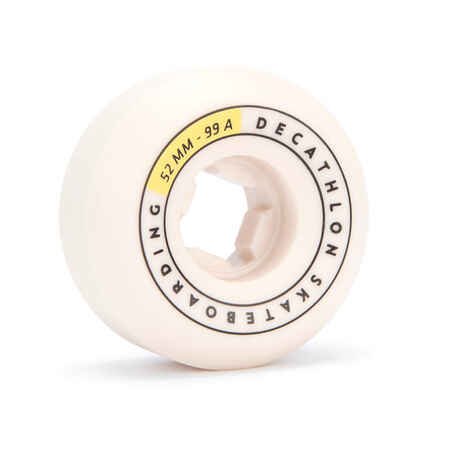 52 mm 99A Conical Skateboard Wheels 4-Pack - Ivory