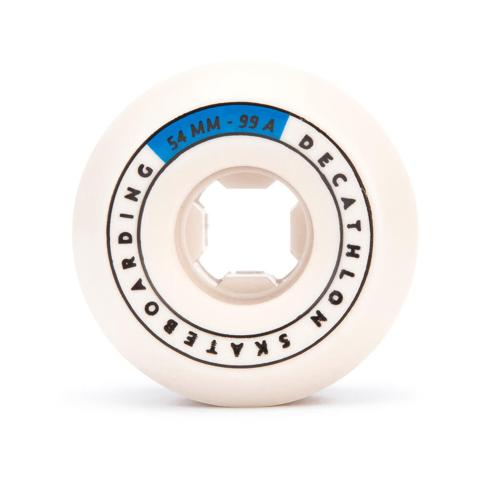 54 mm 99A Conical Skateboard Wheels 4-Pack - Ivory