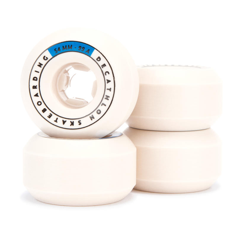 54 mm 99A Conical Skateboard Wheels 4-Pack - Ivory