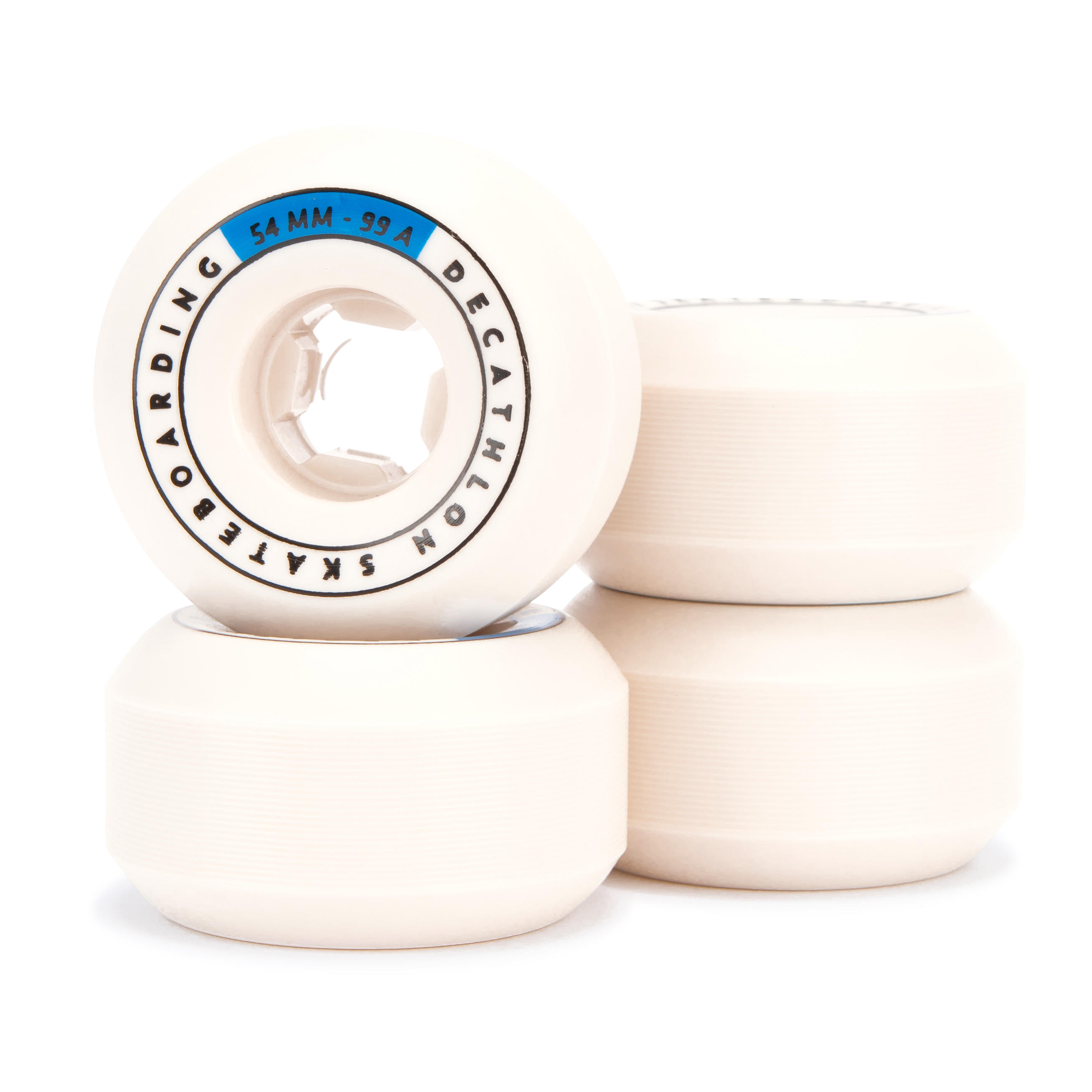 OXELO 54 mm 99A Conical Skateboard Wheels 4-Pack - Ivory