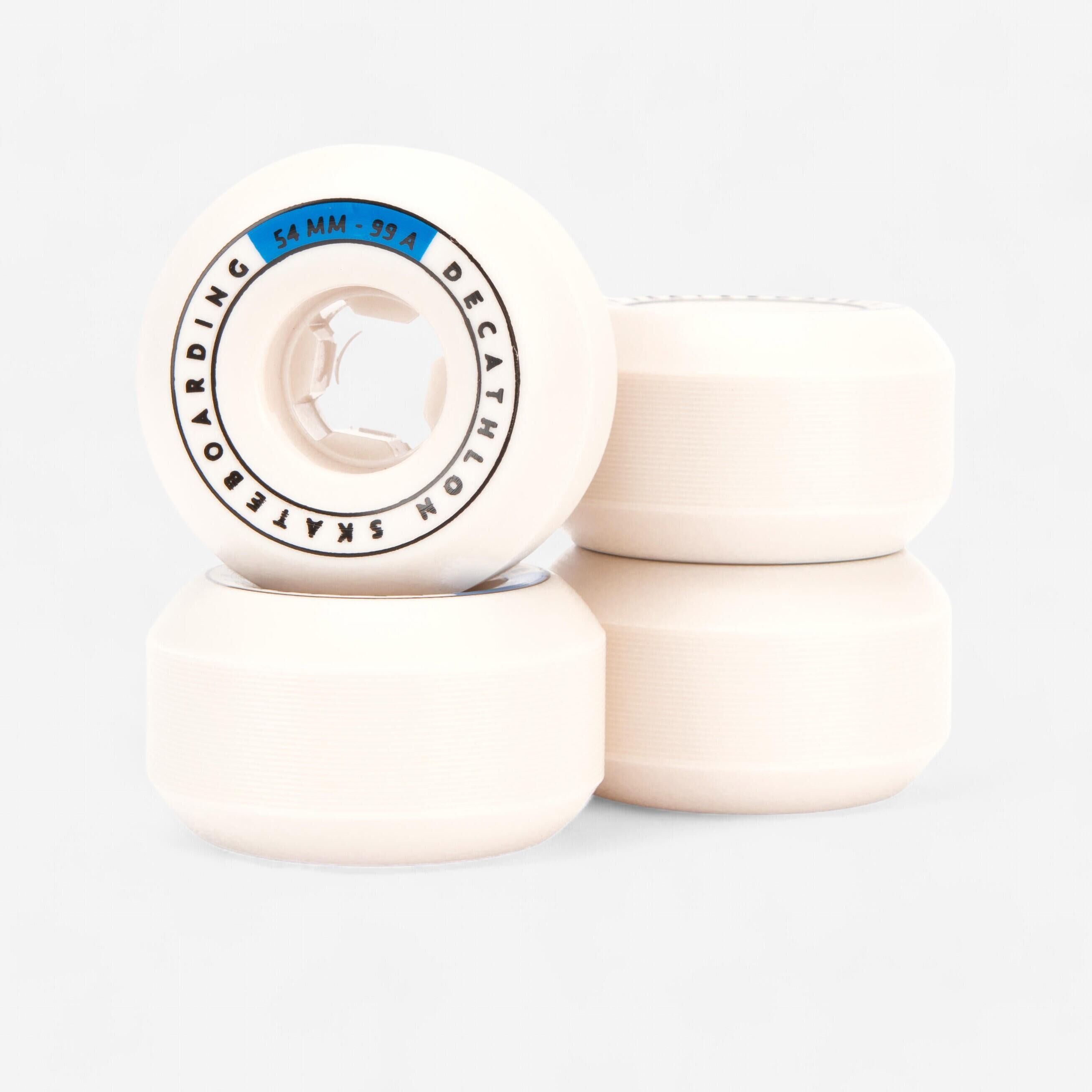 OXELO 54 mm 99A Conical Skateboard Wheels 4-Pack - Ivory