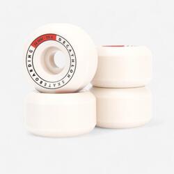 Skateboardwielen 56 mm 99A conische vorm ivoorkleur set van 4