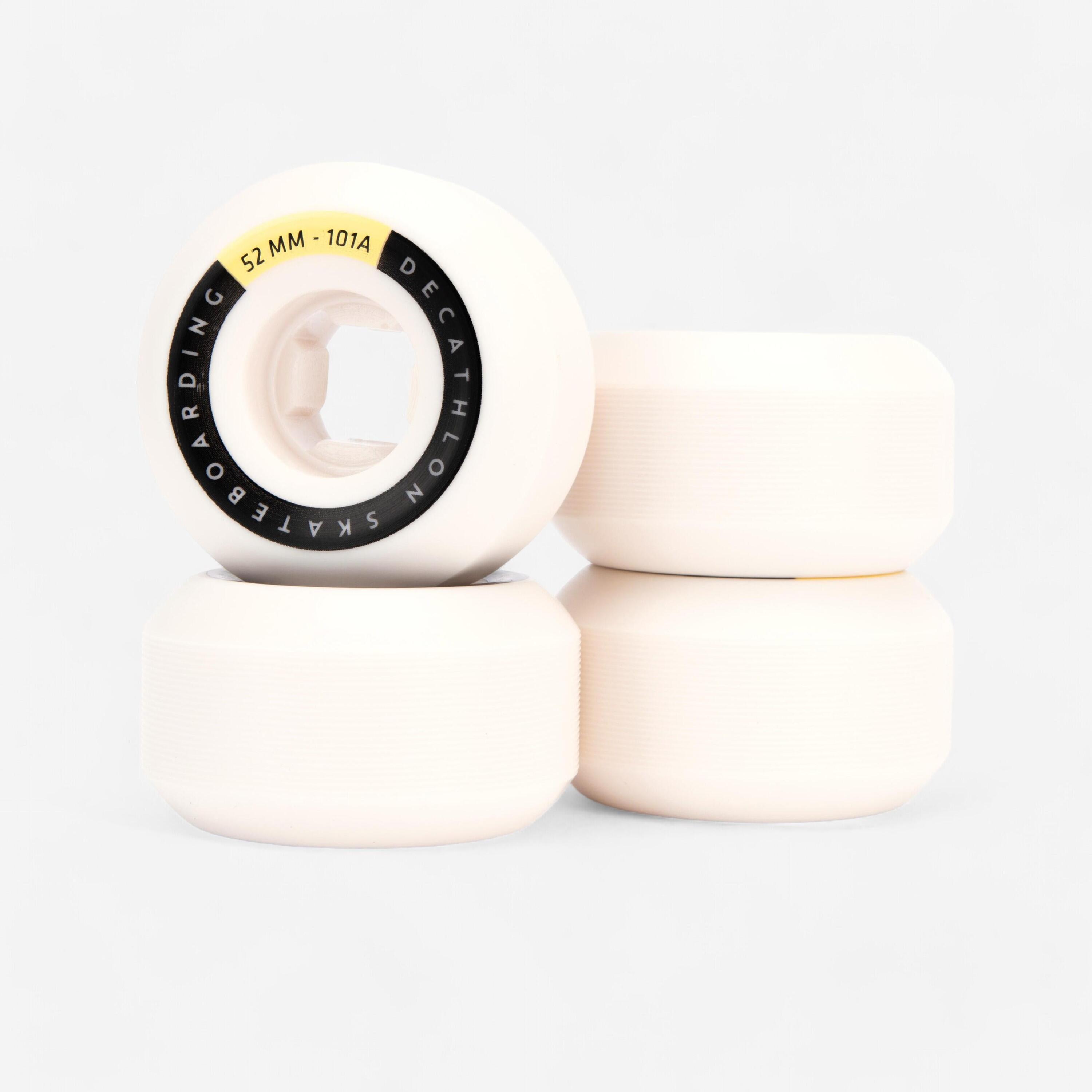 OXELO 52 mm 101A Conical Skateboard Wheels 4-Pack - Ivory