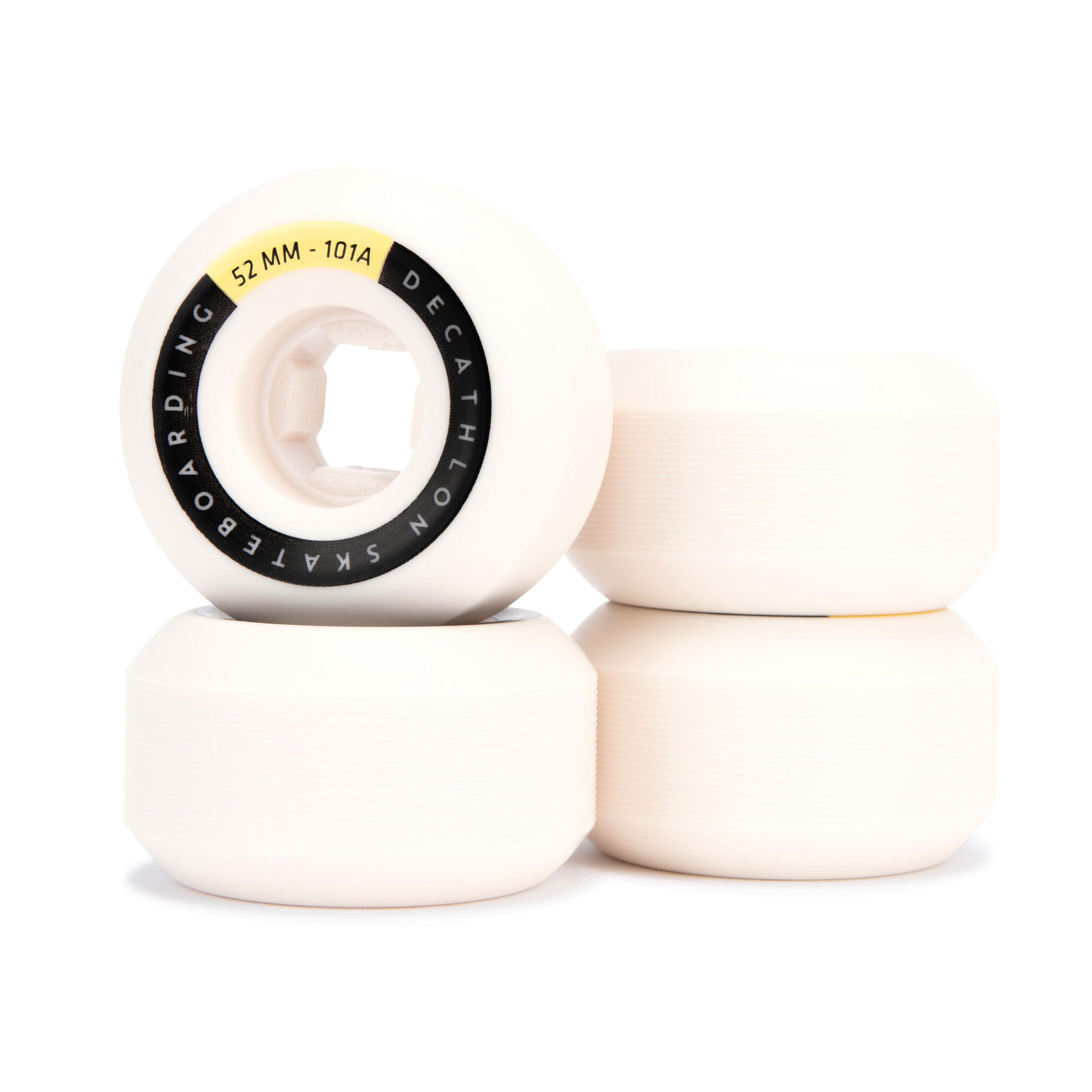 OXELO 52 mm 101A Conical Skateboard Wheels 4-Pack - Ivory