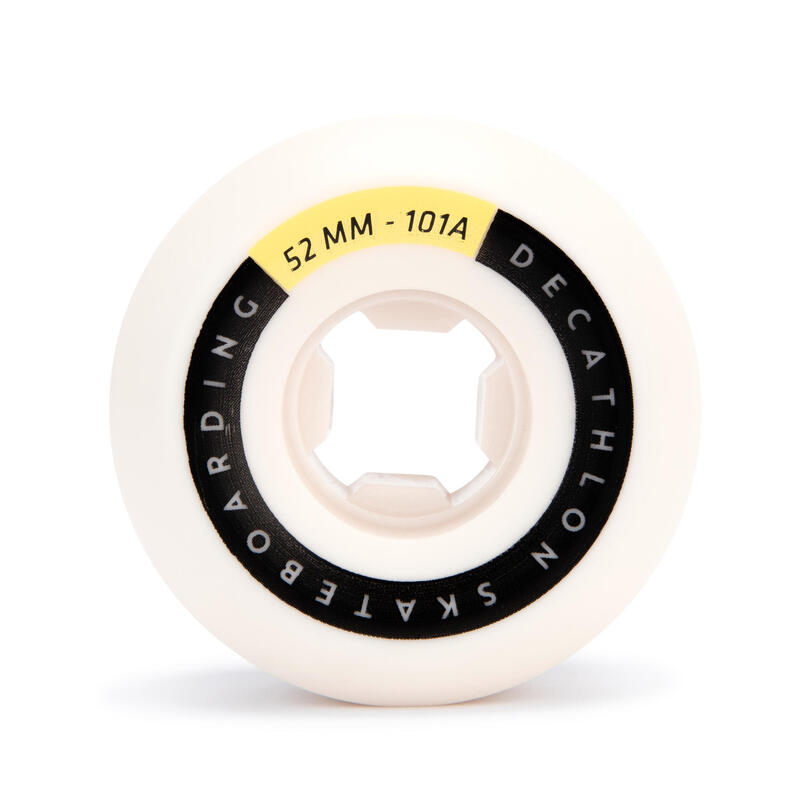 52 mm 101A Conical Skateboard Wheels 4-Pack - Ivory