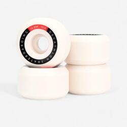 Skateboardwielen 56 mm 101A conische vorm ivoorkleur set van 4