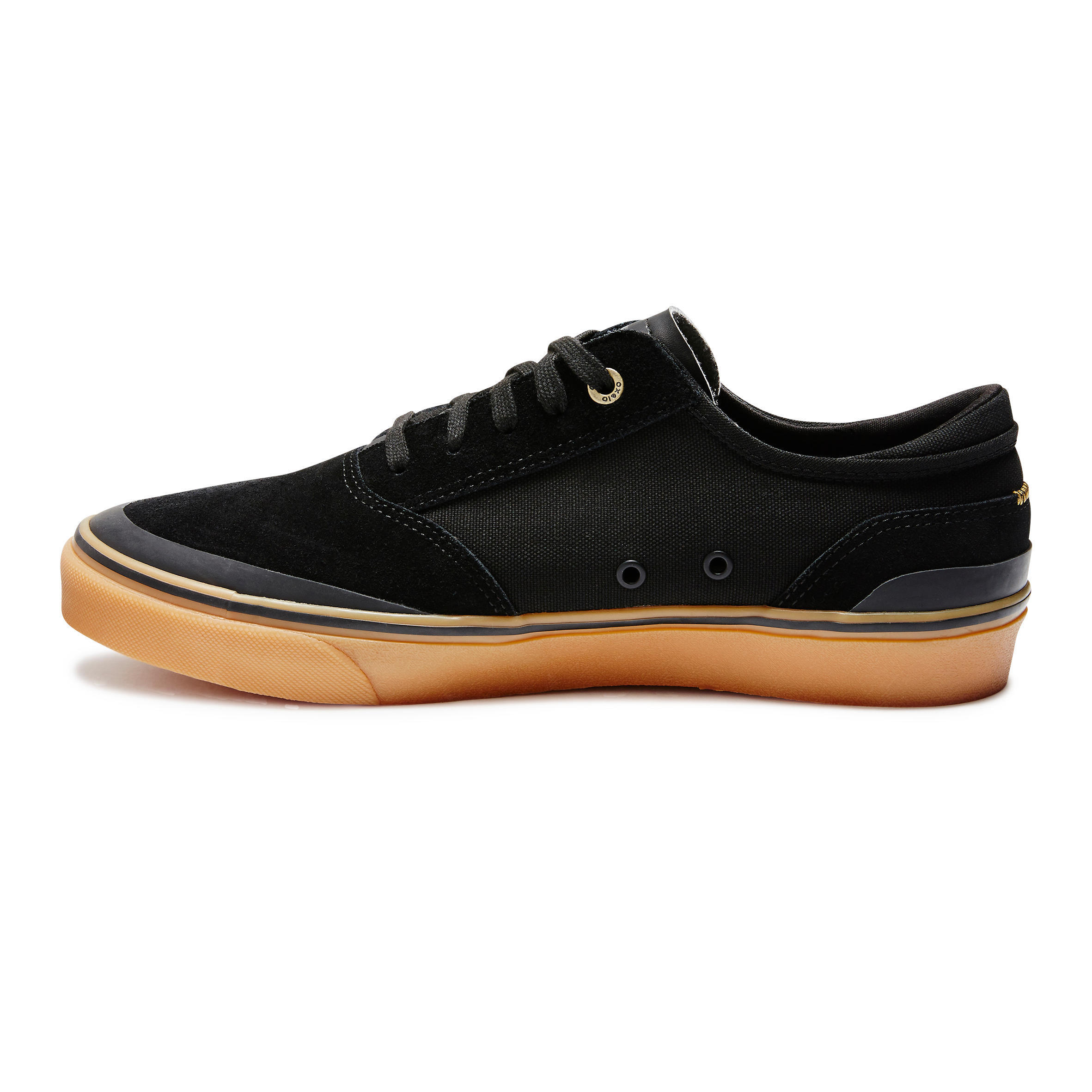 Vulca 500 Adult Low-Top Skate Shoes - Black/Rubber Sole 3/6