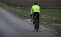 Men's Long-Sleeved Showerproof Road Cycling Jacket RC 120 Visible EN1150