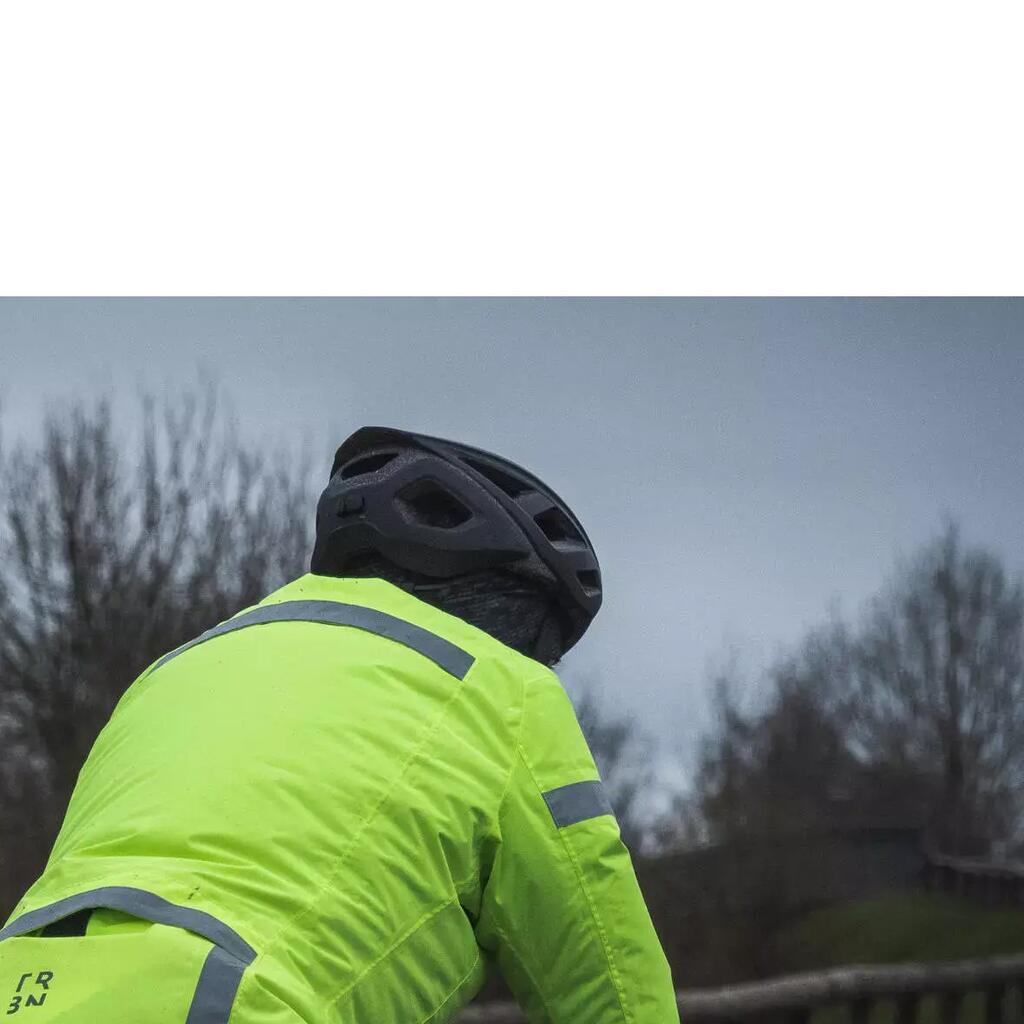 Men's Long-Sleeved Showerproof Road Cycling Jacket RC 120 Visible EN1150