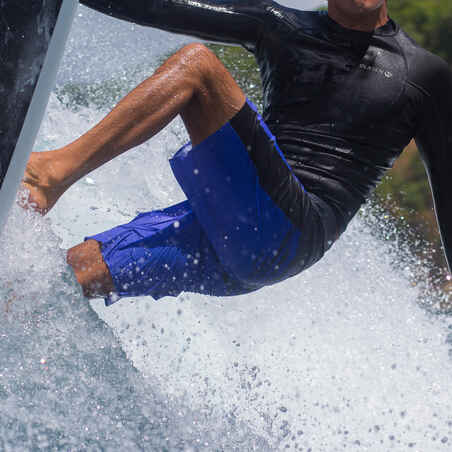 Boardshorts lang Surfen 950 Underwater blau