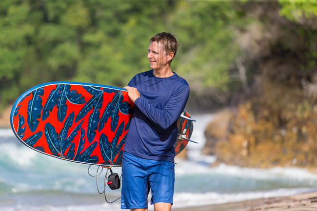 Men's surfing WATER T-SHIRT long sleeve UV-protection top - Blue