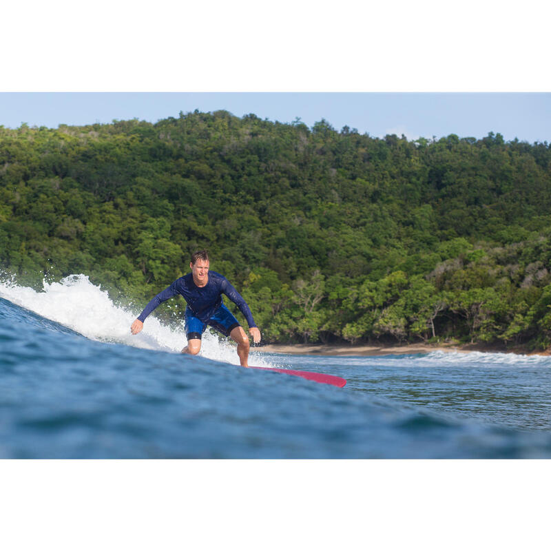 WATER tee SHIRT top anti UV surf Manches Longues Homme Bleu
