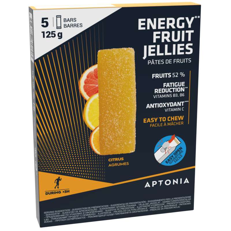Fruchtmus Energy Fruit Jellies Zitrusfrüchte 5 × 25 g APTONIA Decathlon Österreich